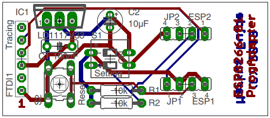 Layout Programmieradapter ESP8266-01