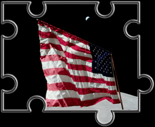 Erde über U.S. flag Erde über U.S. flag