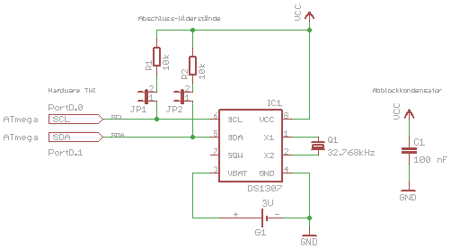 Aufschaltung des DS1307 an ATmega