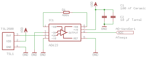 Beschaltung des Lichtsensors