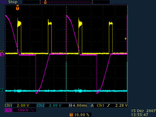 Oszillogramm Triac-Ausgangssignal "50%"