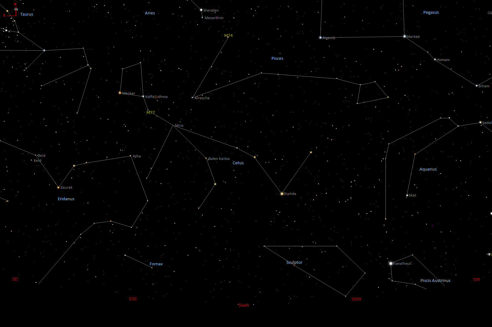 Der Sternenhimmel im Süden