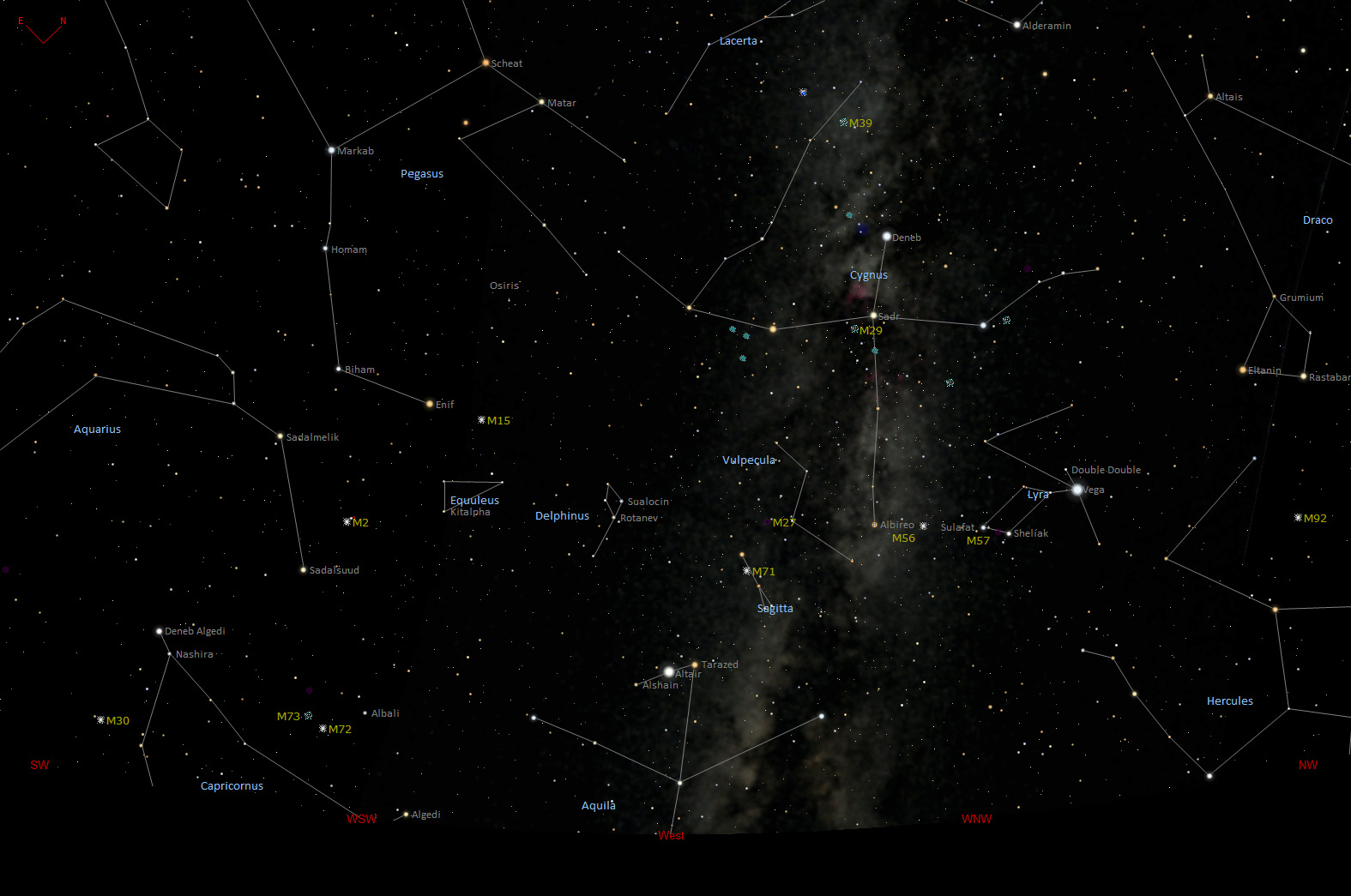 Der Sternenhimmel im Westen