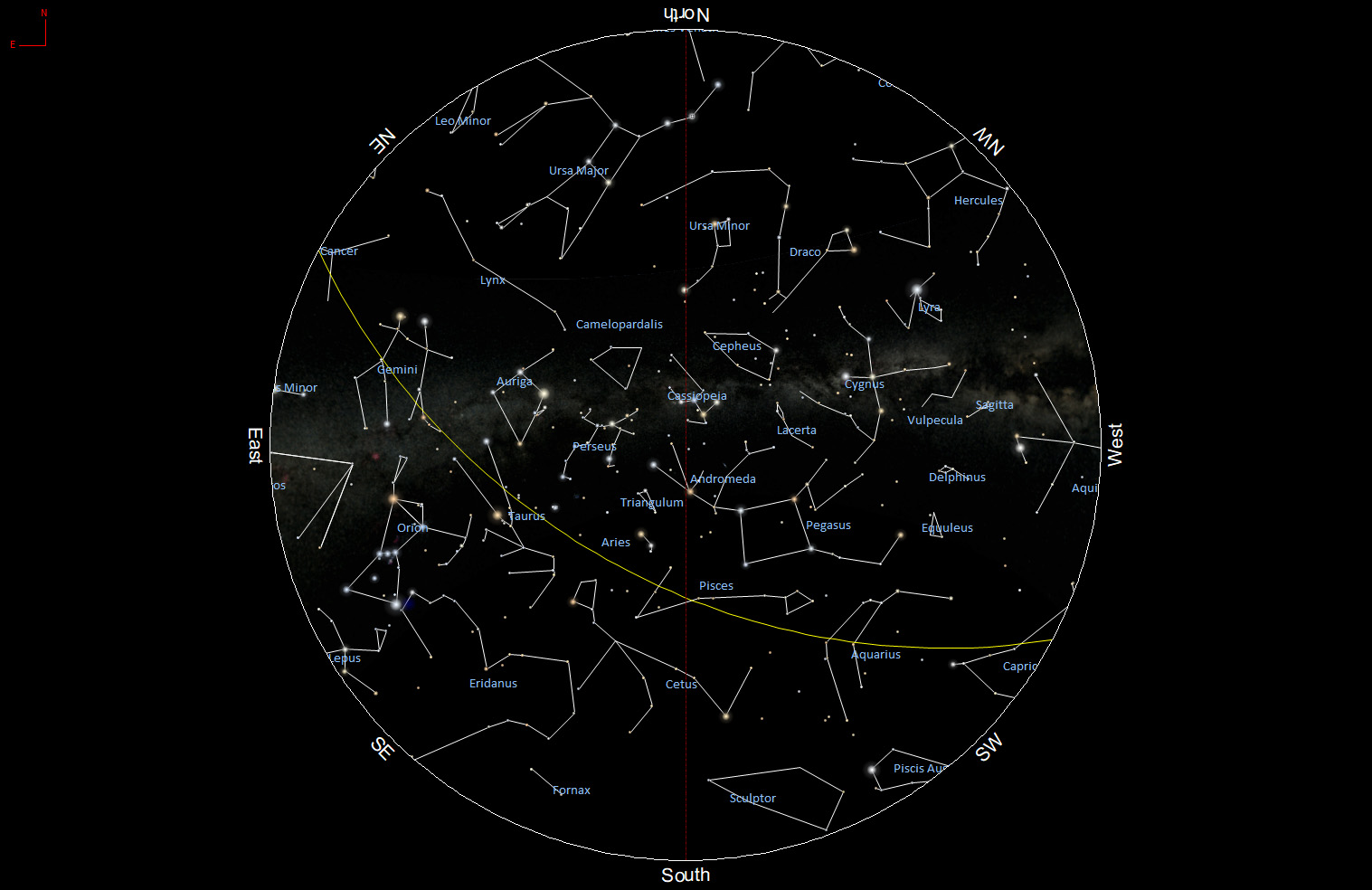 Der Sternenhimmel im Zenit